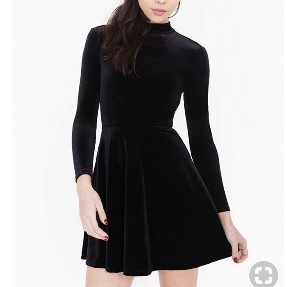 black velvet skater dress long sleeve